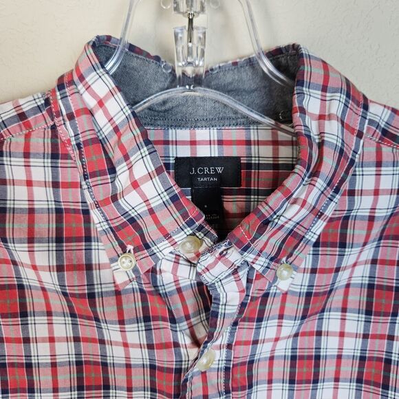 J.CREW Tartan Cotton Button Down Shirt Womens Size Small Plaid Red Long Sleeve - Picture 6 of 10